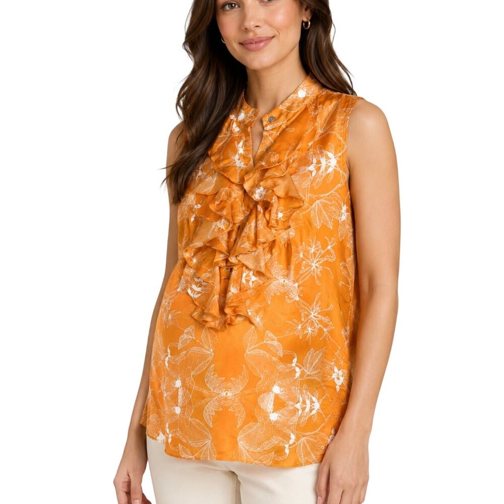 Madderson London Leonie Maternity Blouse 100% Silk Ruffles Pullover Size XS